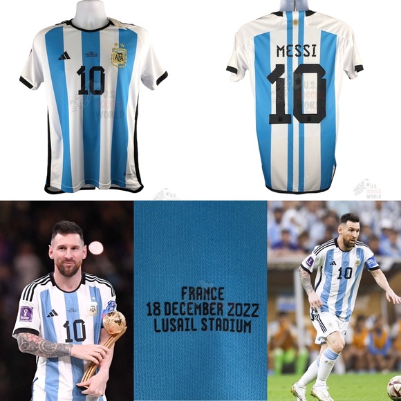 adidas Other - NEW 🔥 World Cup FINAL 🔥 QATAR 2022 Argentina Messi #10 Home Mens Soccer Jersey